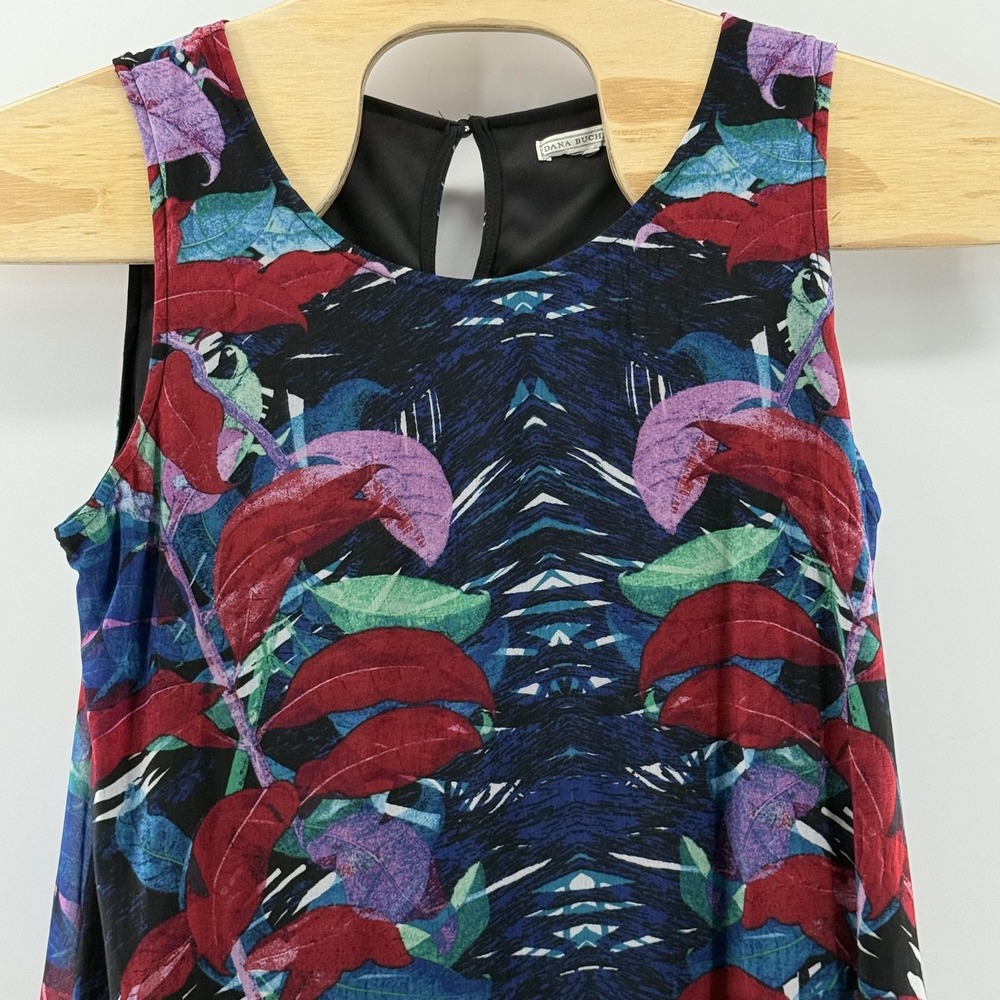 Dana Buchman Dress Women Medium Sleeveless A Line Floral Boho Pattern Summer Art